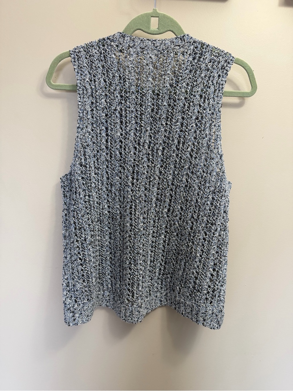 Gap open-stitch marled knit sweater tank top Sz L - Picture 3 of 7